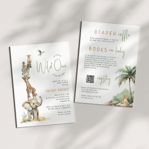 Invitación Animales Safari "salvajes"   Todo en un Baby Showe