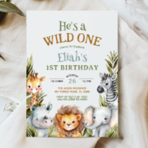 Animales Safari Salvajes Un Primer Cumpleaños