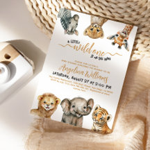 Animales Safari silvestres de un Baby Shower moder