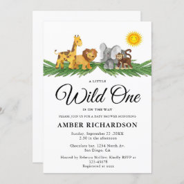 Invitación Animales Safari un poco salvajes en Baby Shower