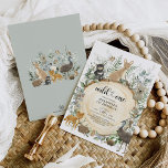 Invitación Animales salvajes australianos verdes<br><div class="desc">Esta elegante ducha para bebés ofrece un grupo de adorables animales australianos y una suave vegetación acuática. Adecuado para cumpleaños de niños y chicas.</div>