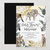 Animales Salvajes Baby Shower Brillo Dorado Falso