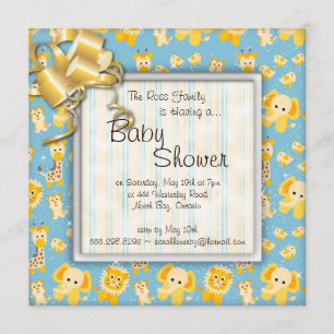 Invitación Animales salvajes Baby Shower de la jirafa del