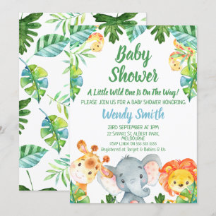 Invitación Animales salvajes Baby Shower de un safari de los