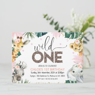 Invitación Animales salvajes con carteles de caramelo