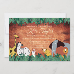 Invitación Animales Salvajes de la Jungla Baby Shower / Sprin