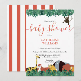 Invitación Animales Salvajes de la Jungla Baby Shower / Sprin