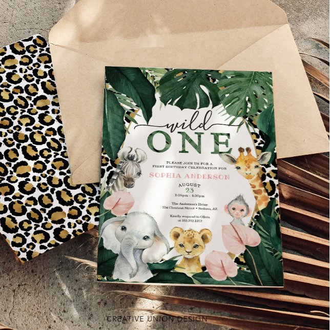 Invitación Animales salvajes de la jungla de Safari invitacio (Subido por el creador)