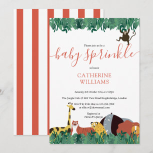 Invitación Animales Salvajes de la Jungla Fiesta de Bebé