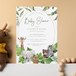 Invitación Animales Salvajes de la Jungla | Shower de Bebé