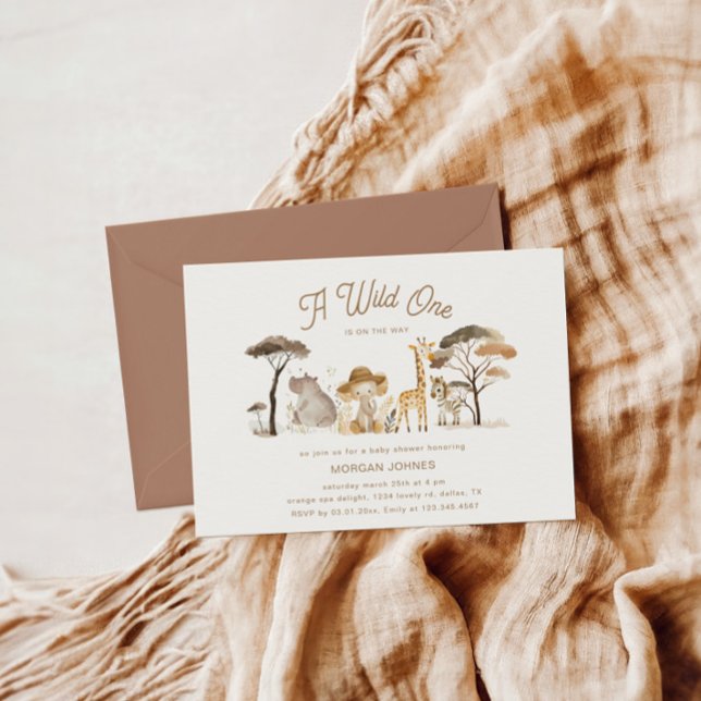 Invitación Animales salvajes de Safari Boho Baby Shower (Subido por el creador)