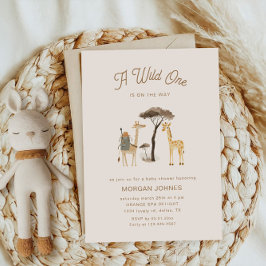 Invitación Animales salvajes de Safari Boho Baby Shower
