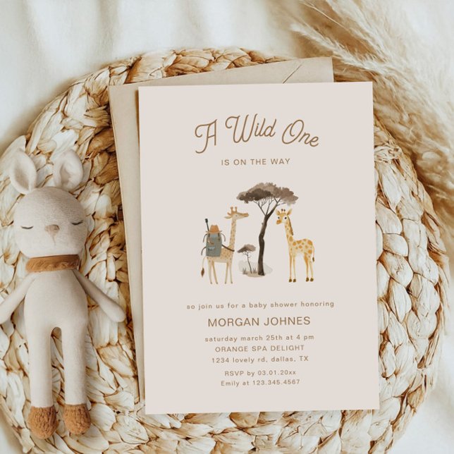 Invitación Animales salvajes de Safari Boho Baby Shower (Subido por el creador)