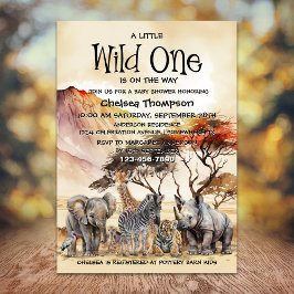Invitación Animales salvajes de Safari de Baby Shower