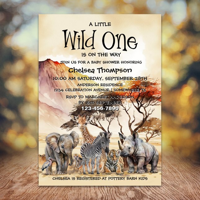Invitación Animales salvajes de Safari de Baby Shower (Subido por el creador)