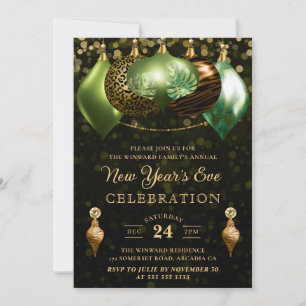Invitación Animales salvajes de Safari imprimen baubles víspe