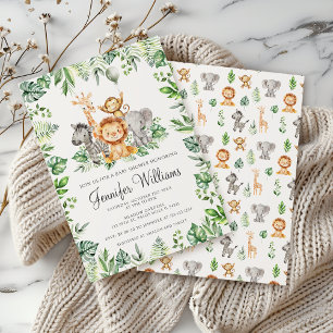 Invitación Animales salvajes de Safari lindo un Baby Shower