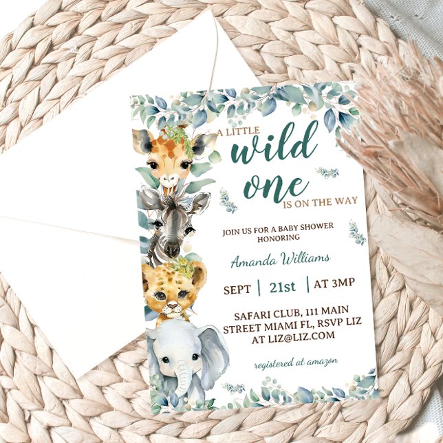 Invitación Animales salvajes de un safari con un Baby Shower  (Subido por el creador)