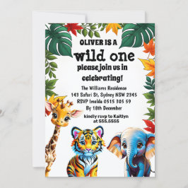 Invitación Animales salvajes de un Safari Invitat Fiesta de p