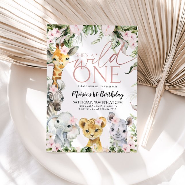 Invitación Animales salvajes de un Safari Invitati, Chica de  (Subido por el creador)