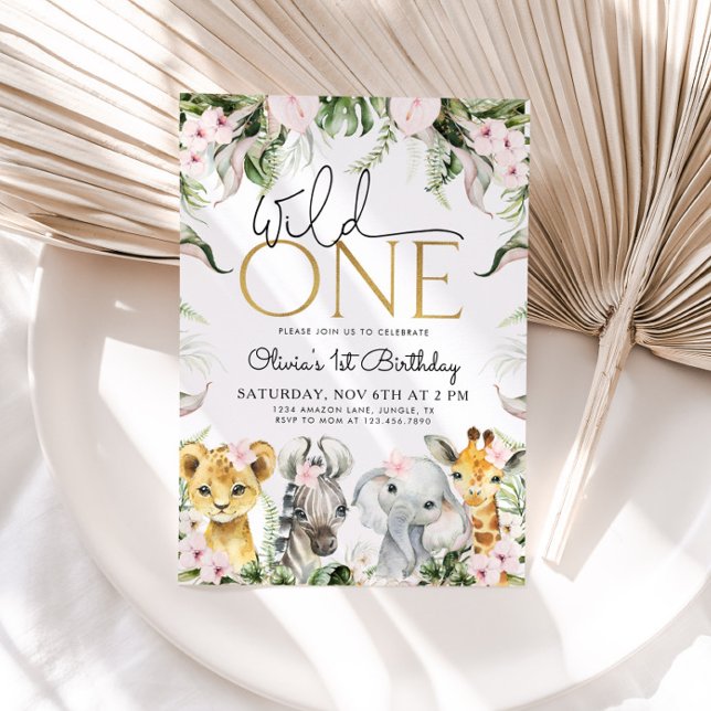 Invitación Animales salvajes de un Safari Invitati, Chica de  (Subido por el creador)