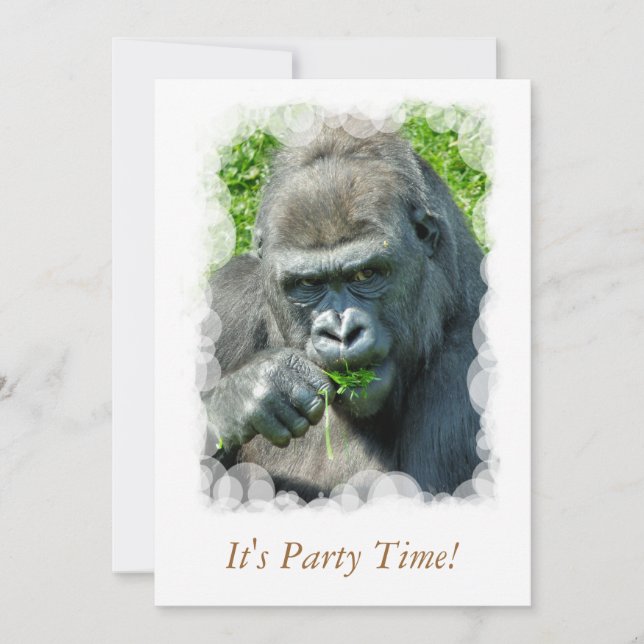 INVITACIÓN ANIMALES SALVAJES - GORILLAS (Anverso)
