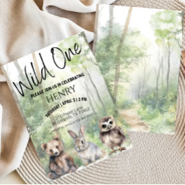 Invitación Animales silvestres de bosques invitan a un primer
