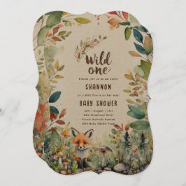 Invitación Animales silvestres de un bebé de Woodland Rustic