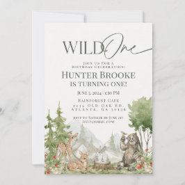 Invitación Animales silvestres de un bosque invitan a la prim