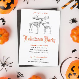 Invitación Animales Skeletans Halloween Party
