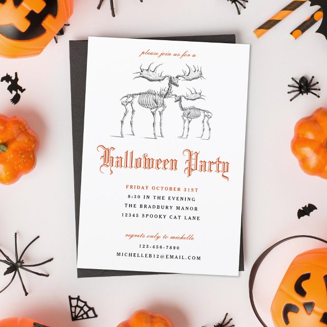 Invitación Animales Skeletans Halloween Party (Subido por el creador)
