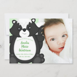 Invitación Animales Skunk Baby Shower Woodland