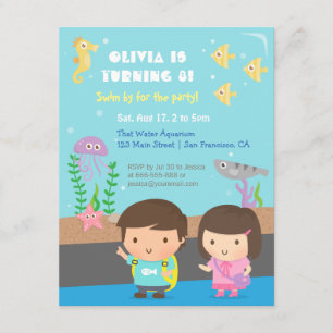 Invitación Animales Subacuáticos Fiesta de Cumpleaños para Ni