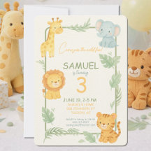 Animales Tiernos de Safari Fiesta Infantil de Cump
