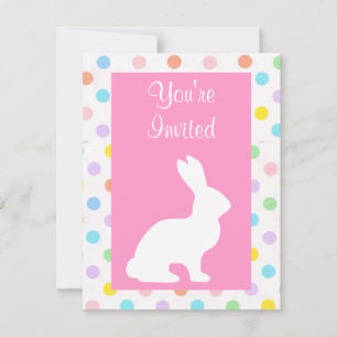 Invitación Animales Tiernos Vintage Pascua   Conejo