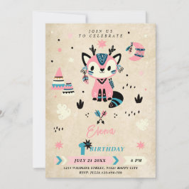 Invitación Animales tribales de Boho Woodland salvajes un pri