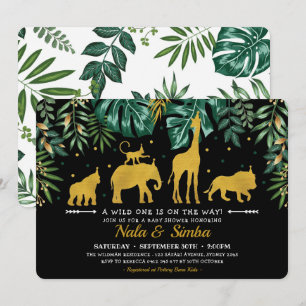 Invitación Animales tropicales de la jungla botánica Baby Sho
