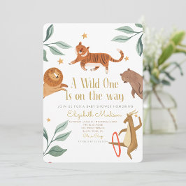 Invitación Animales uno salvaje está en camino a Baby Shower