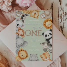 Invitación Animales verdes tropicales salvajes de una jungla