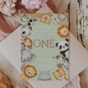 Invitación Animales verdes tropicales salvajes de una jungla