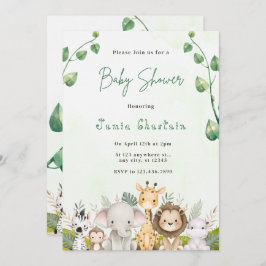 Invitación Animales Woodland Modernos Forest Boy Baby Shower 