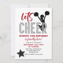 Invitación Animando Rojo, Plata y Negro Cumpleaños de Animado