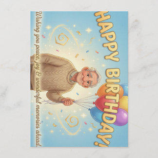 Invitación Animation style Birthday Card for Grandparents.