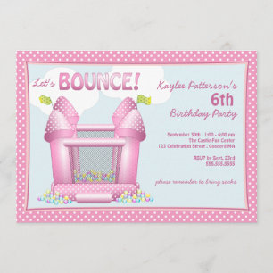 Invitación animosa rosada de la fiesta de