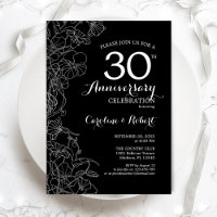 Aniversario 30 Flor Blanca Negra