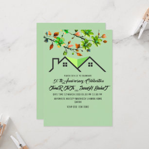 Invitación Aniversario 50, Boda Aniversario Verde