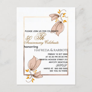 Invitación Aniversario 50, Boda Aniversario Verde