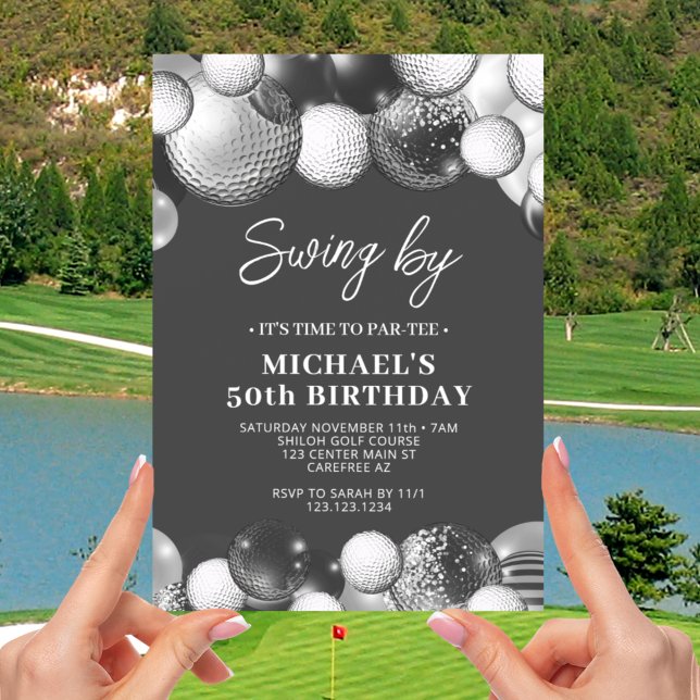 Invitación Aniversario 50 de la fiesta de golf para hombres (Subido por el creador)