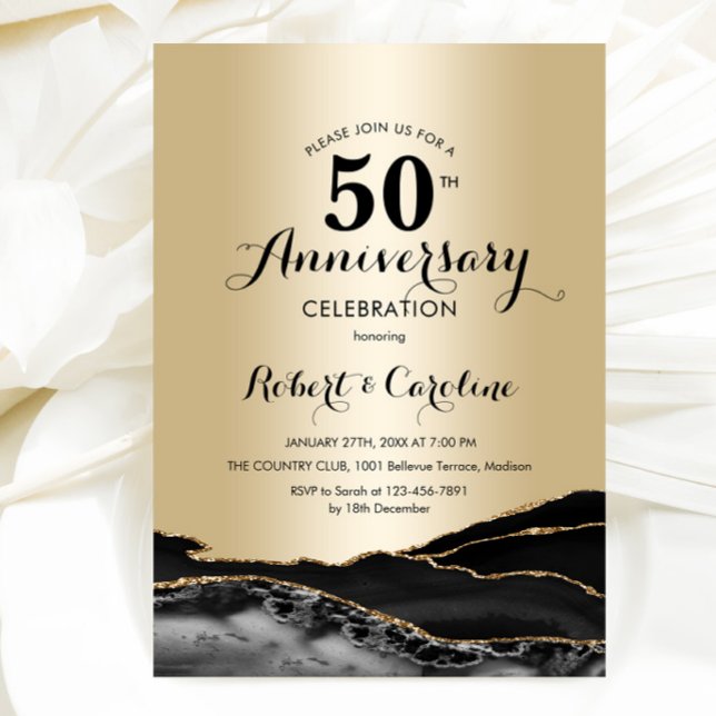 Invitación Aniversario 50 de oro negro (Subido por el creador)