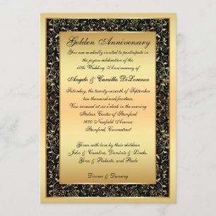 Invitación Aniversario 50 Pergaminos Ornamentados 